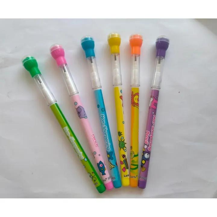 Multi Head Pencils for Kids, Non Sharpening Pencils With Stylish Stamp Cap Multi Head Pencils for Kids, Non Sharpening Pencils With Stylish Stamp Cap